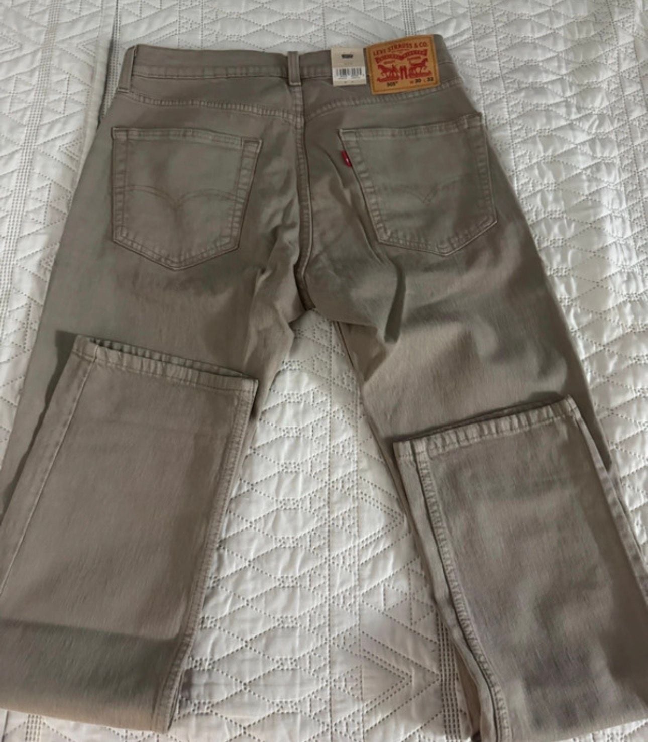 Levi's 505 Regular Straight Jeans Size 30x32 Tan Beige Stretch NWT 6