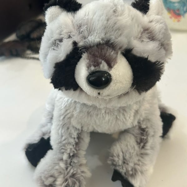 Ganz Webkinz Raccoon Plush Stuffed Animal Toy Gray Black