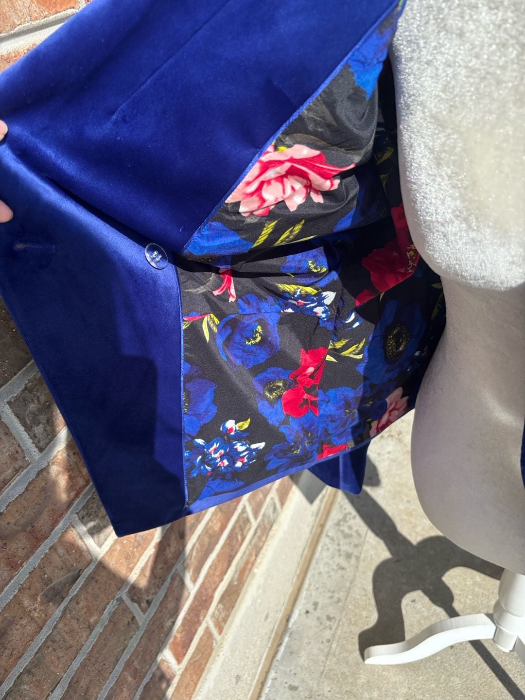Velvet Double-Breasted Blazer Royal Blue 8