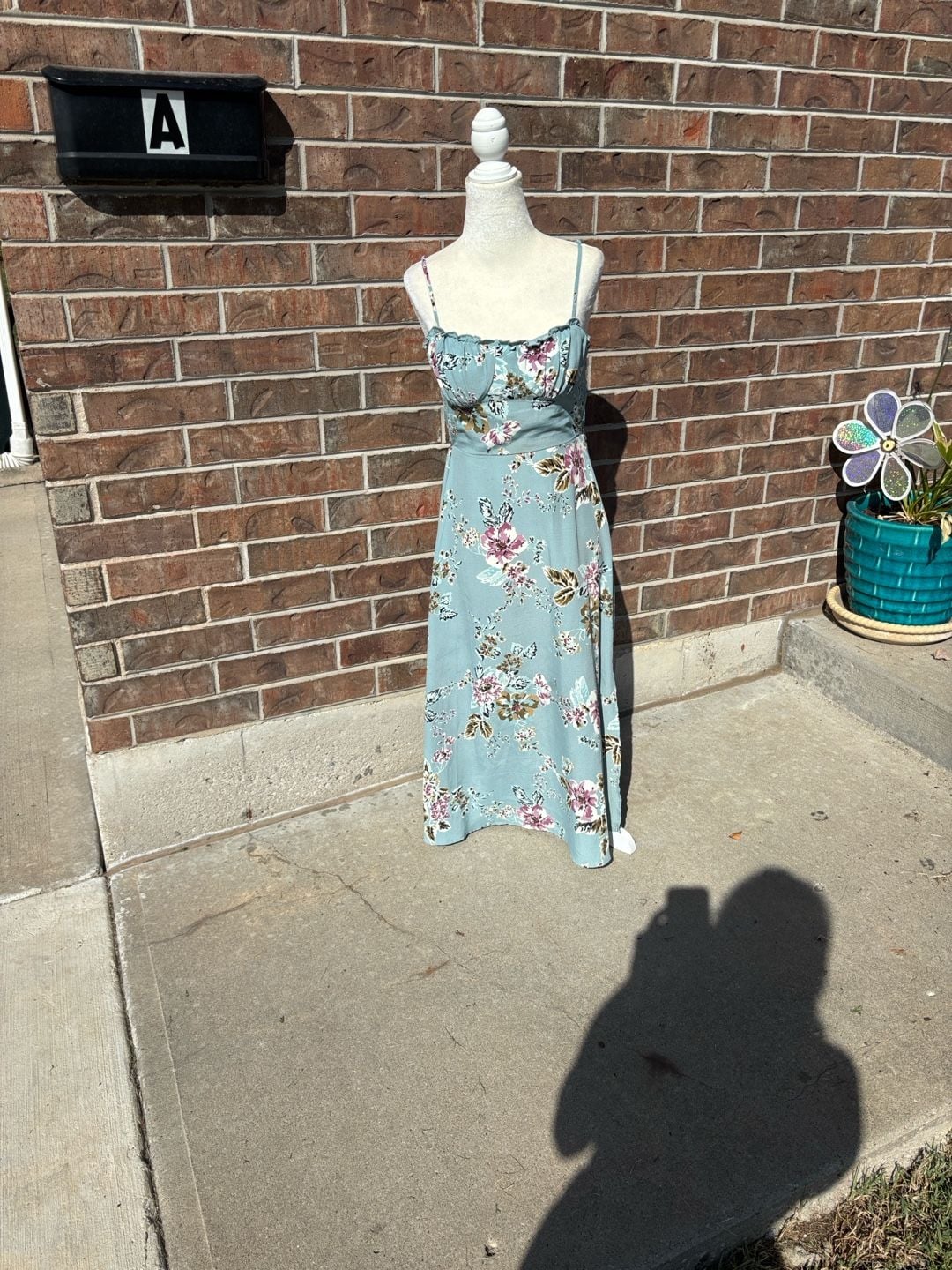 Speechless Maxi Dress Size S Blue Floral Side Slit Cami Dress 2