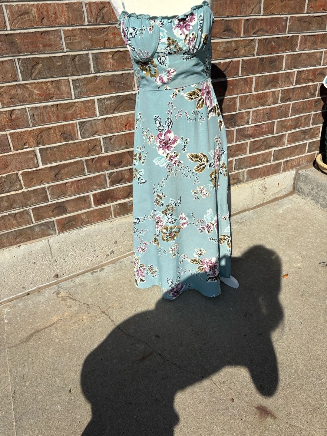 Speechless Maxi Dress Size S Blue Floral Side Slit Cami Dress 4