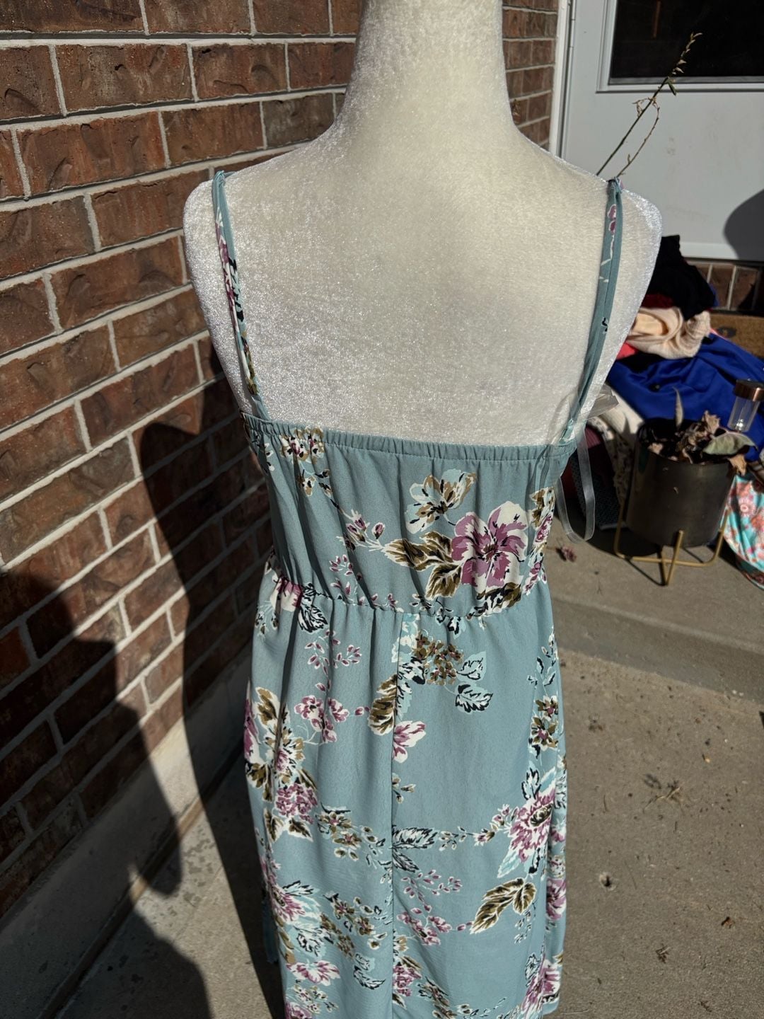 Speechless Maxi Dress Size S Blue Floral Side Slit Cami Dress 6