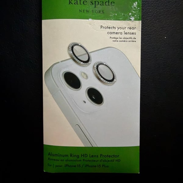 New Kate Spade New York Aluminum Ring HD Lens Protector iPhone 15 / 15 Plus