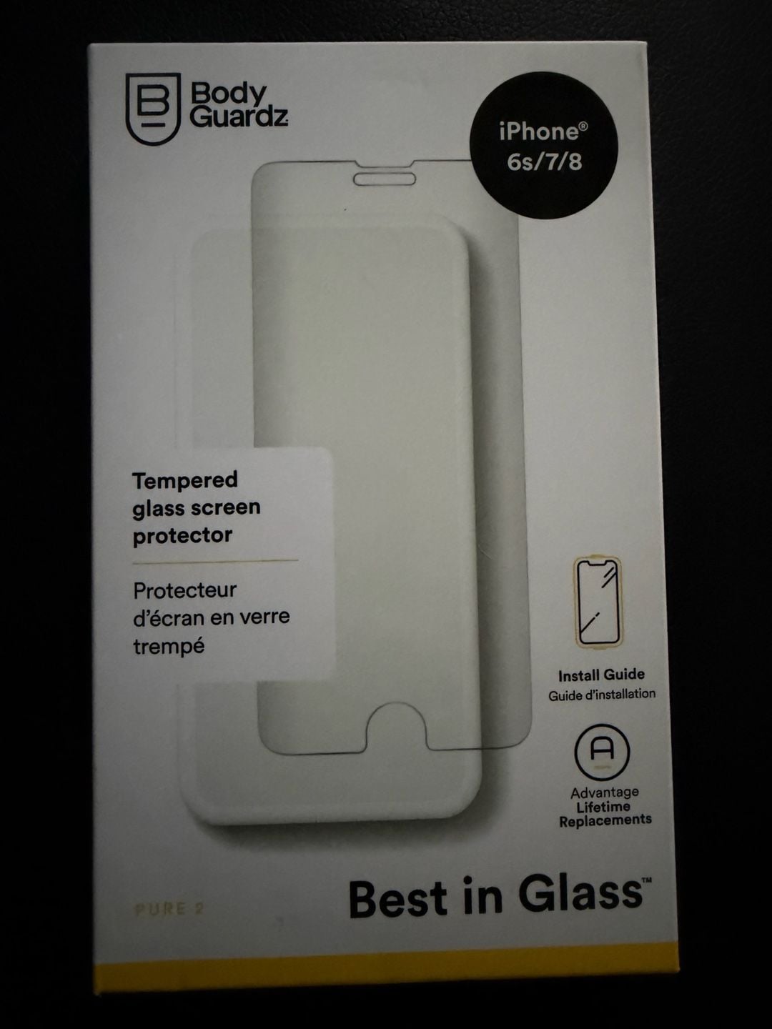New BodyGuardz Pure 2 Tempered Glass Screen Protector for iPhone 6s/7/8 1