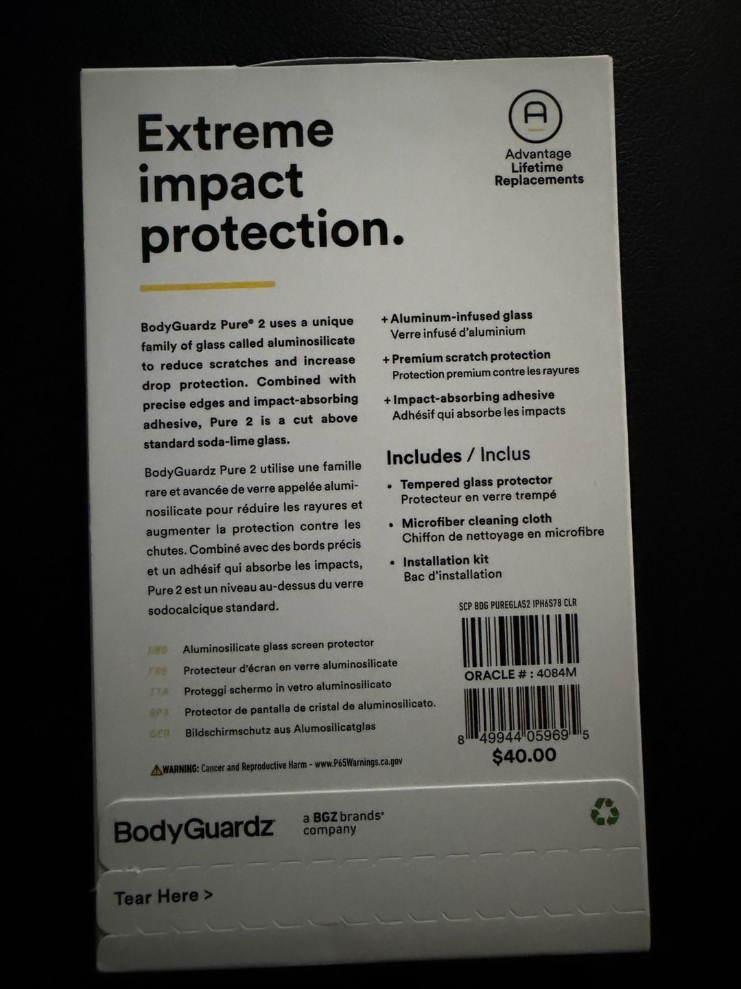 New BodyGuardz Pure 2 Tempered Glass Screen Protector for iPhone 6s/7/8 2