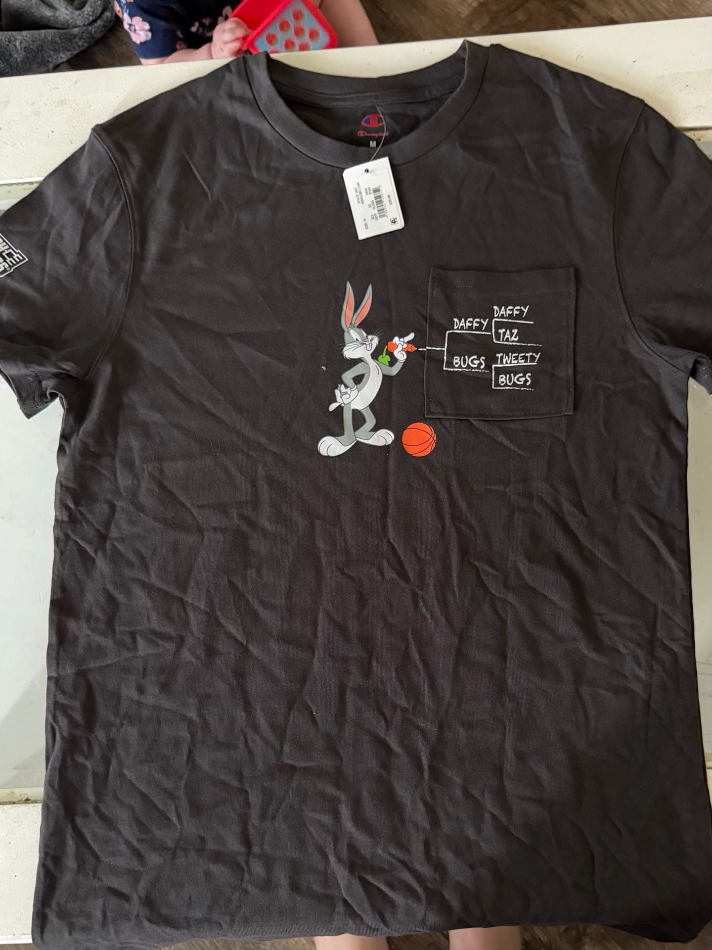 New Champion Space Jam Bugs Bunny March Madness T-Shirt Size M Black 1