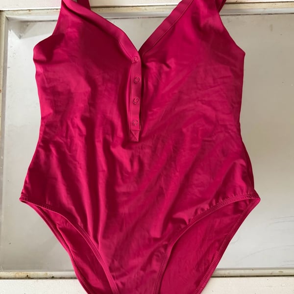 New Andie Swim Ipanema Long Torso One Piece Swimsuit Size L Granita Pink