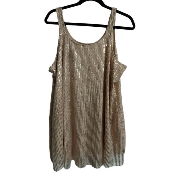 Sparkly Sequin Tank Top Gold Rose Gold Party Clubwear