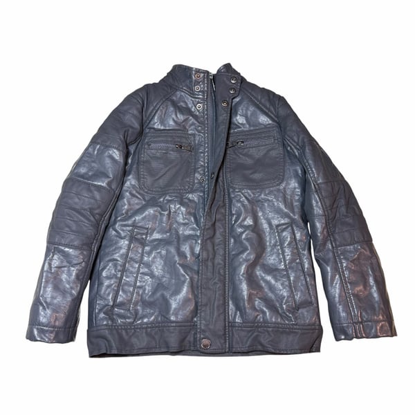 Urban Republic Faux Leather Jacket Size 8 Gray Moto Motorcycle