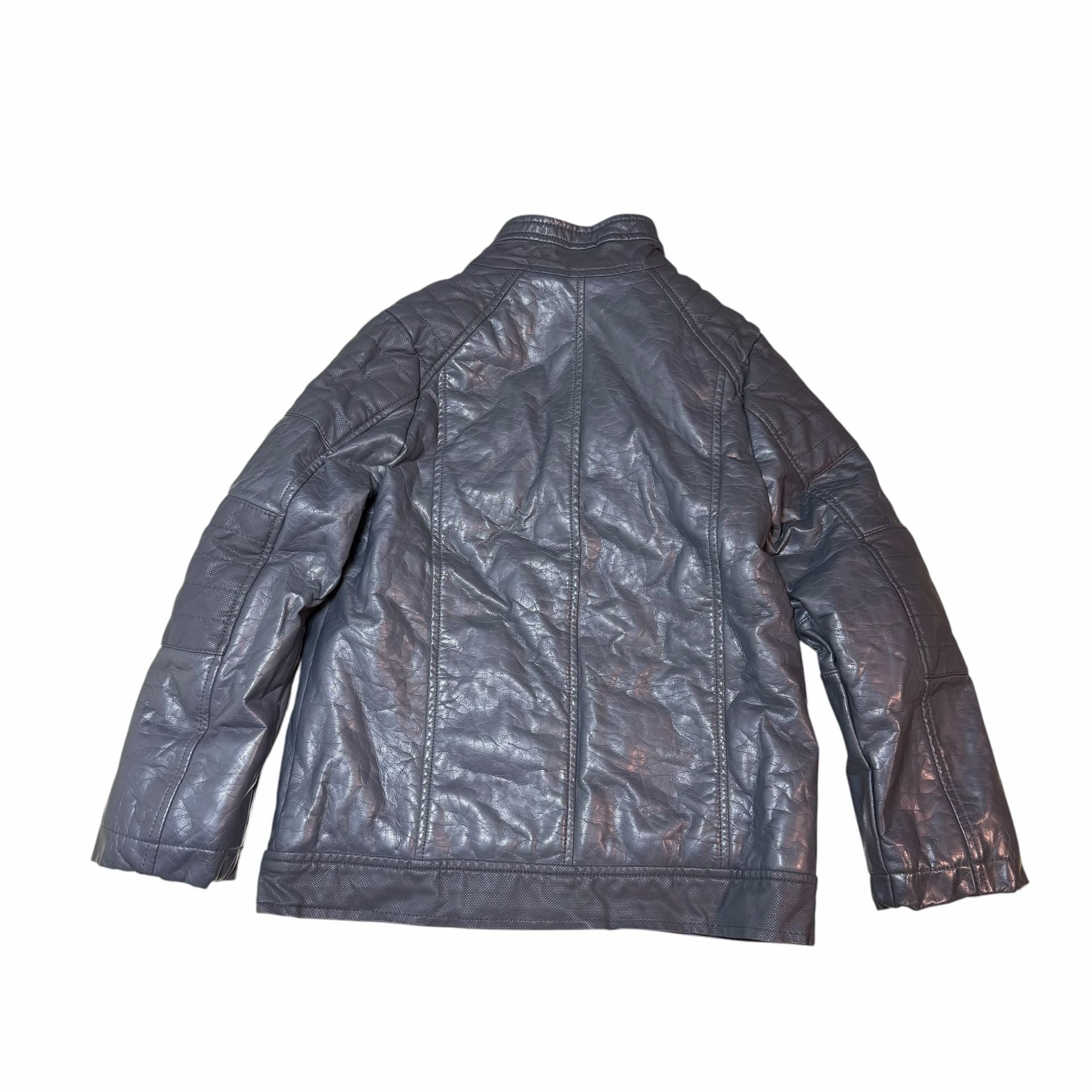 Urban Republic Faux Leather Jacket Size 8 Gray Moto Motorcycle 3