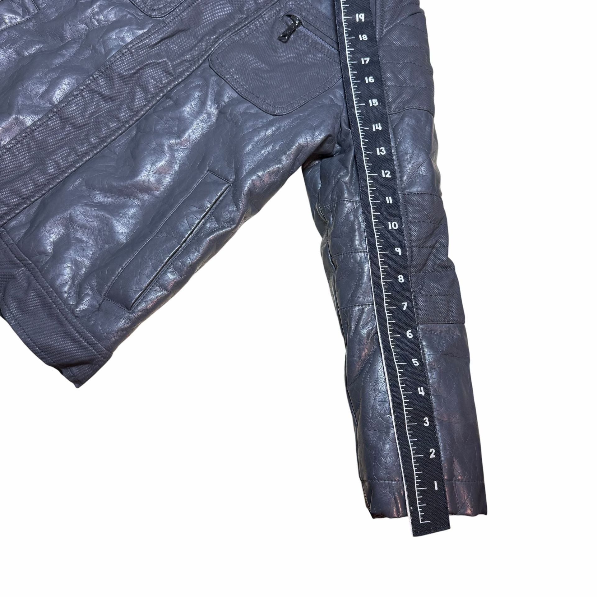 Urban Republic Faux Leather Jacket Size 8 Gray Moto Motorcycle 7