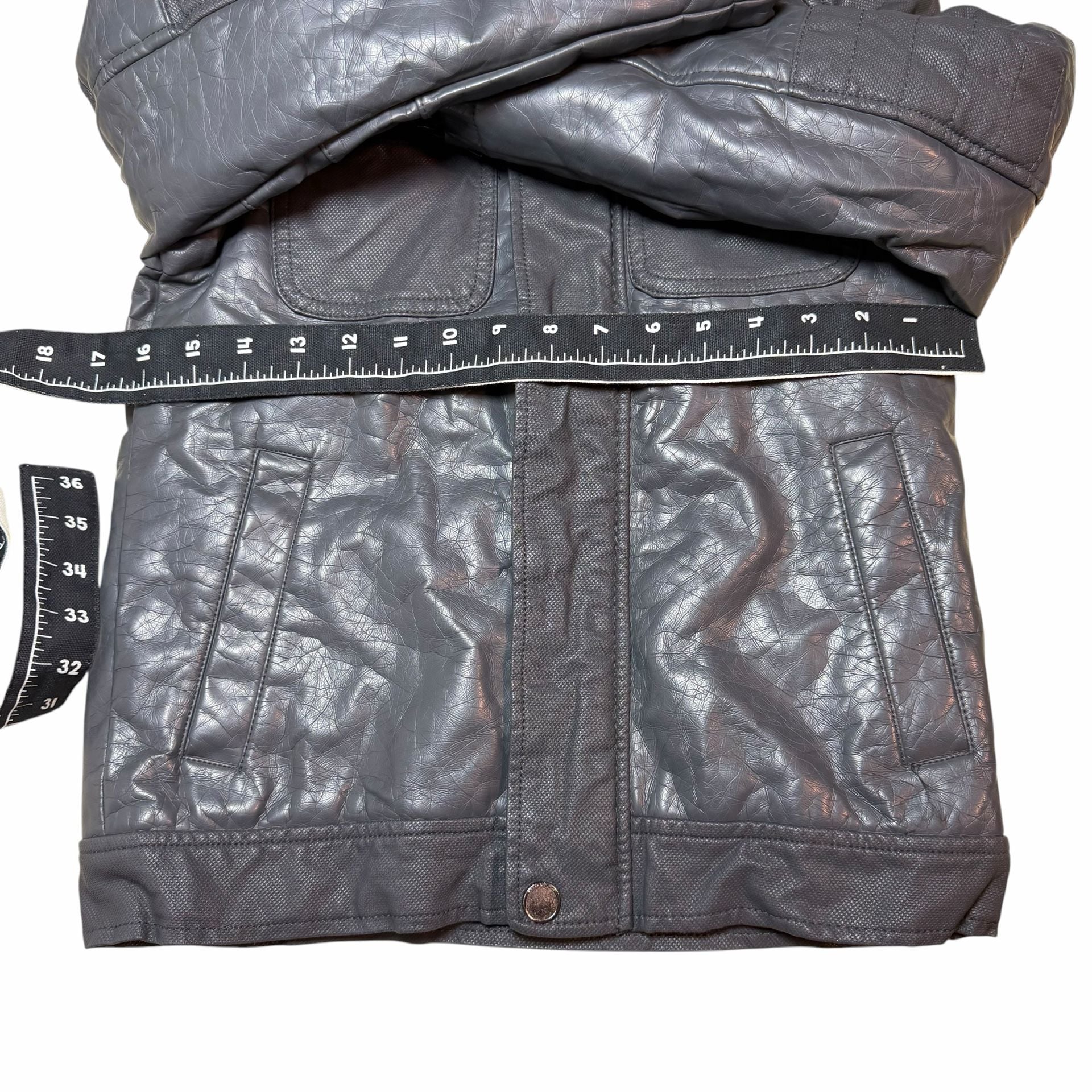 Urban Republic Faux Leather Jacket Size 8 Gray Moto Motorcycle 8
