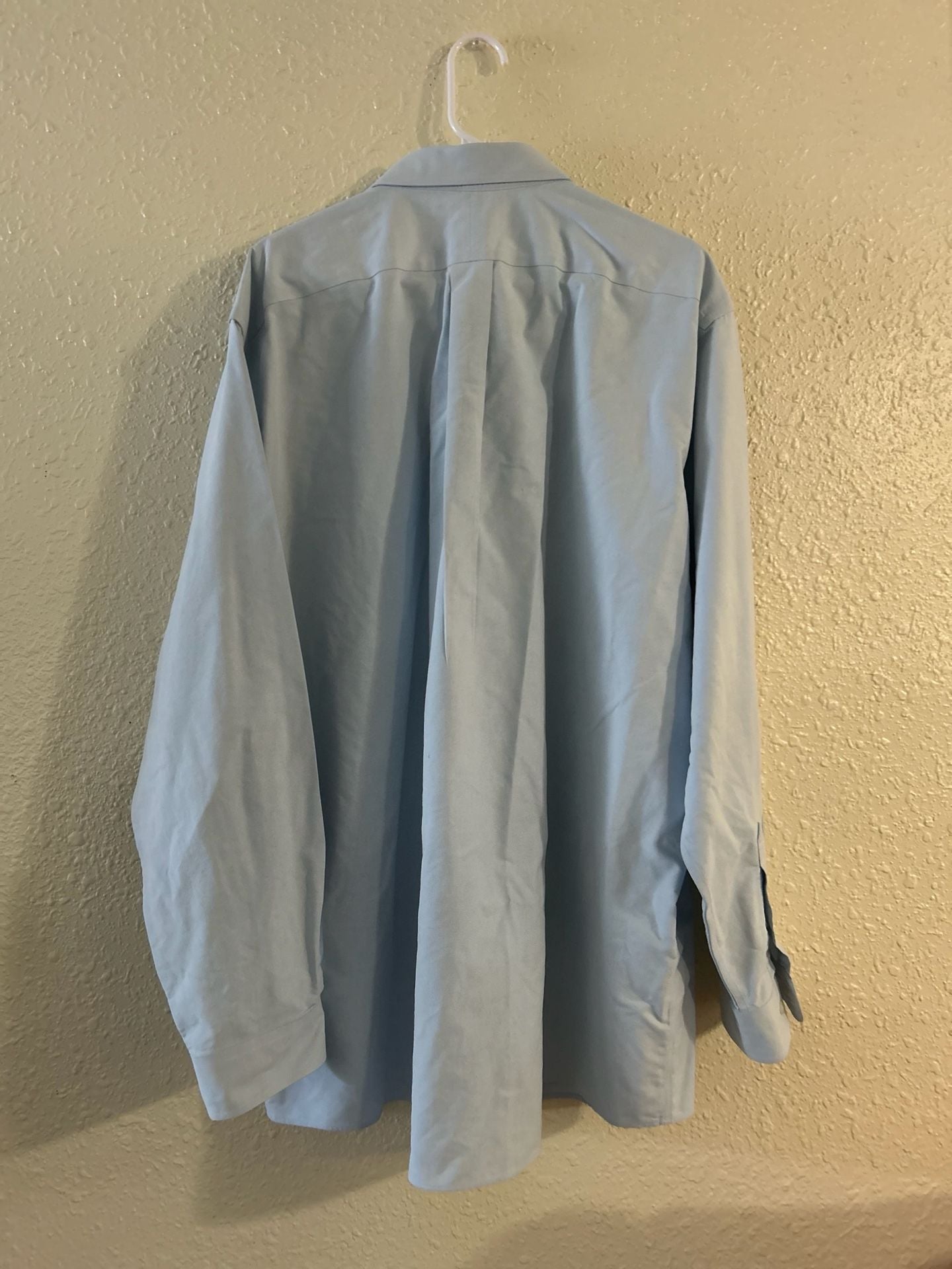 LL Bean Wrinkle Free Traditional Fit Dress Shirt 18-37 Light Blue Cotton 7