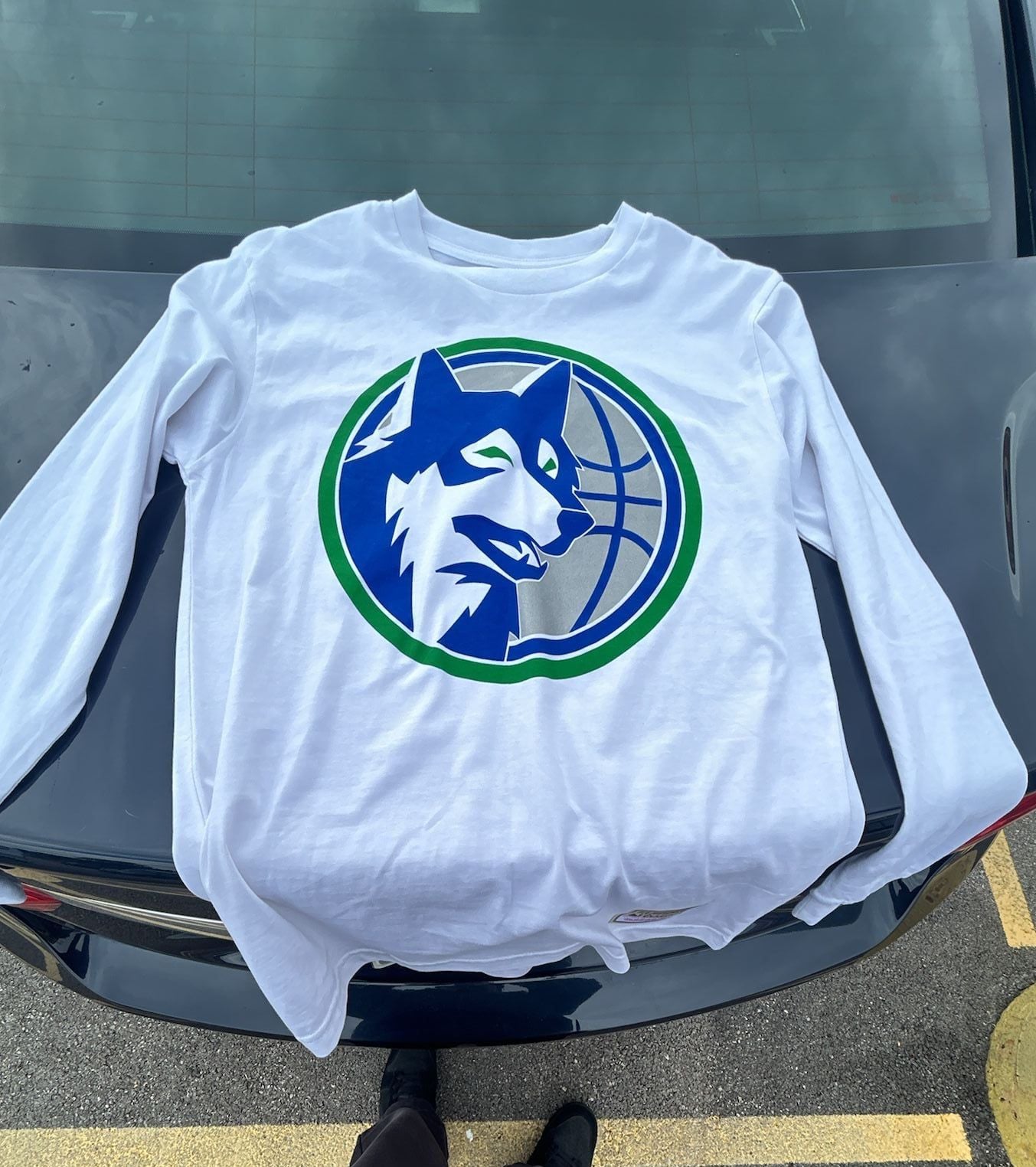 Mitchell & Ness Minnesota Timberwolves Long Sleeve T-Shirt Size M White 2