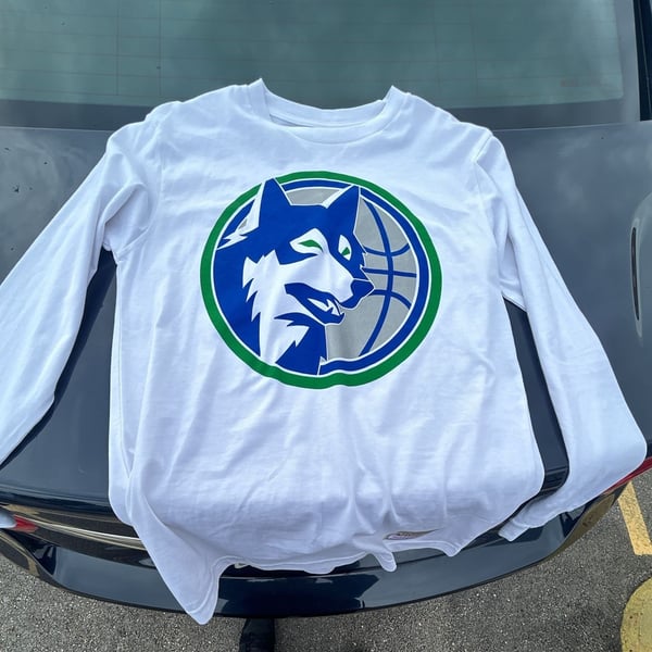 Mitchell & Ness Minnesota Timberwolves Long Sleeve T-Shirt Size M White