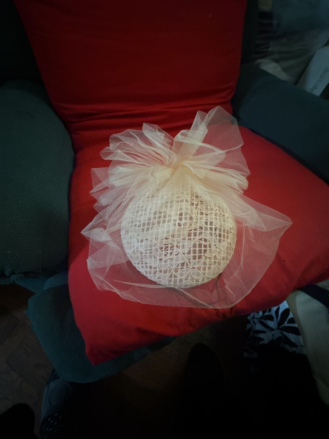 Butterfly Flower Tulle Pearl Vintage Lace 1950S Hat 1