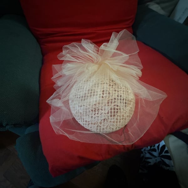 Butterfly Flower Tulle Pearl Vintage Lace 1950S Hat 