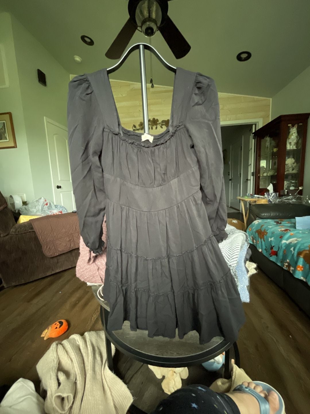 Alters State Black Long Sleeve Tiered Ruffle Mini Dress 2