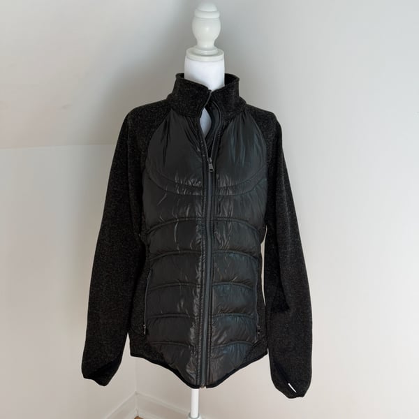 Women’s London Fog Quilted Down Puffer Jacket Size L Black Lightweight