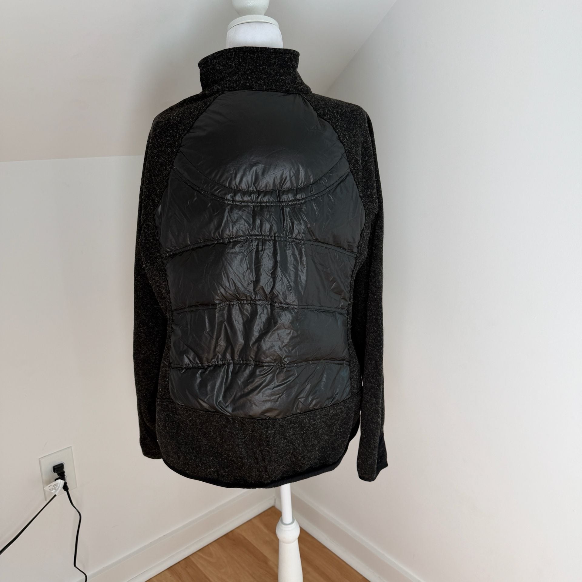 Women’s London Fog Quilted Down Puffer Jacket Size L Black Lightweight 3