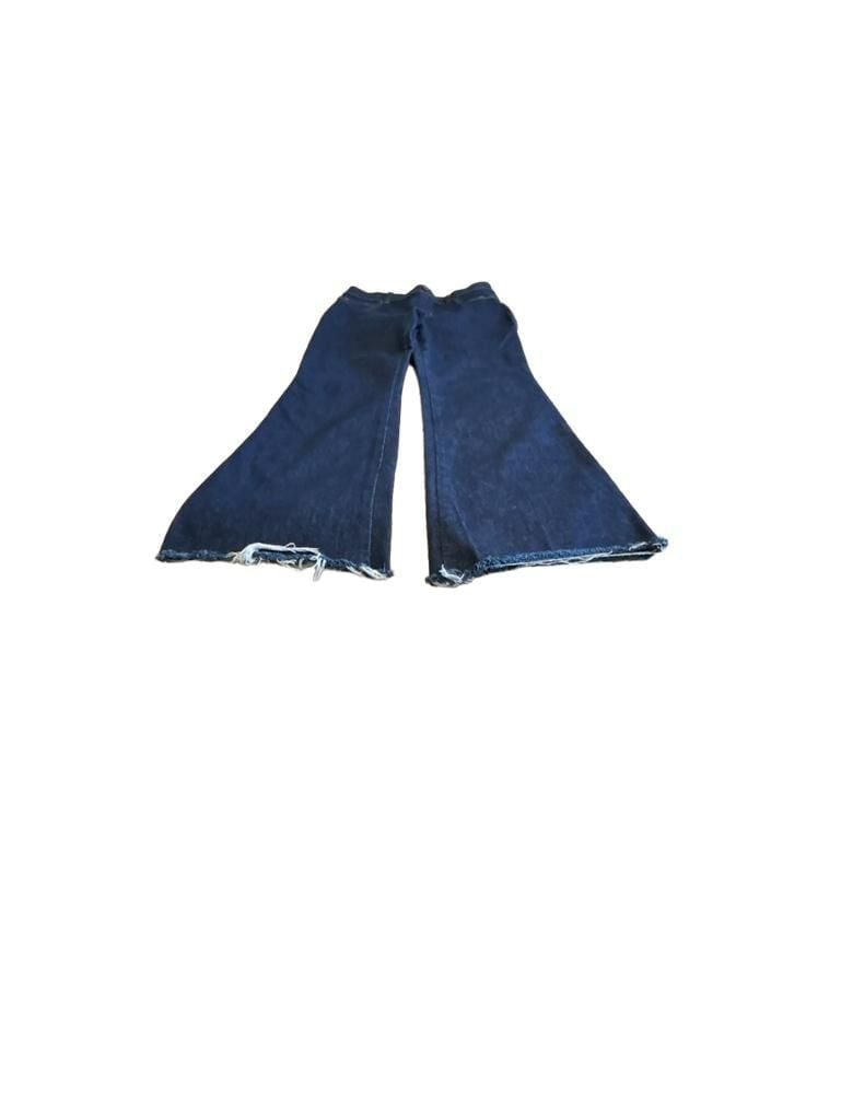 Spanx Flare Jeans Size L Dark Wash Raw Hem 8