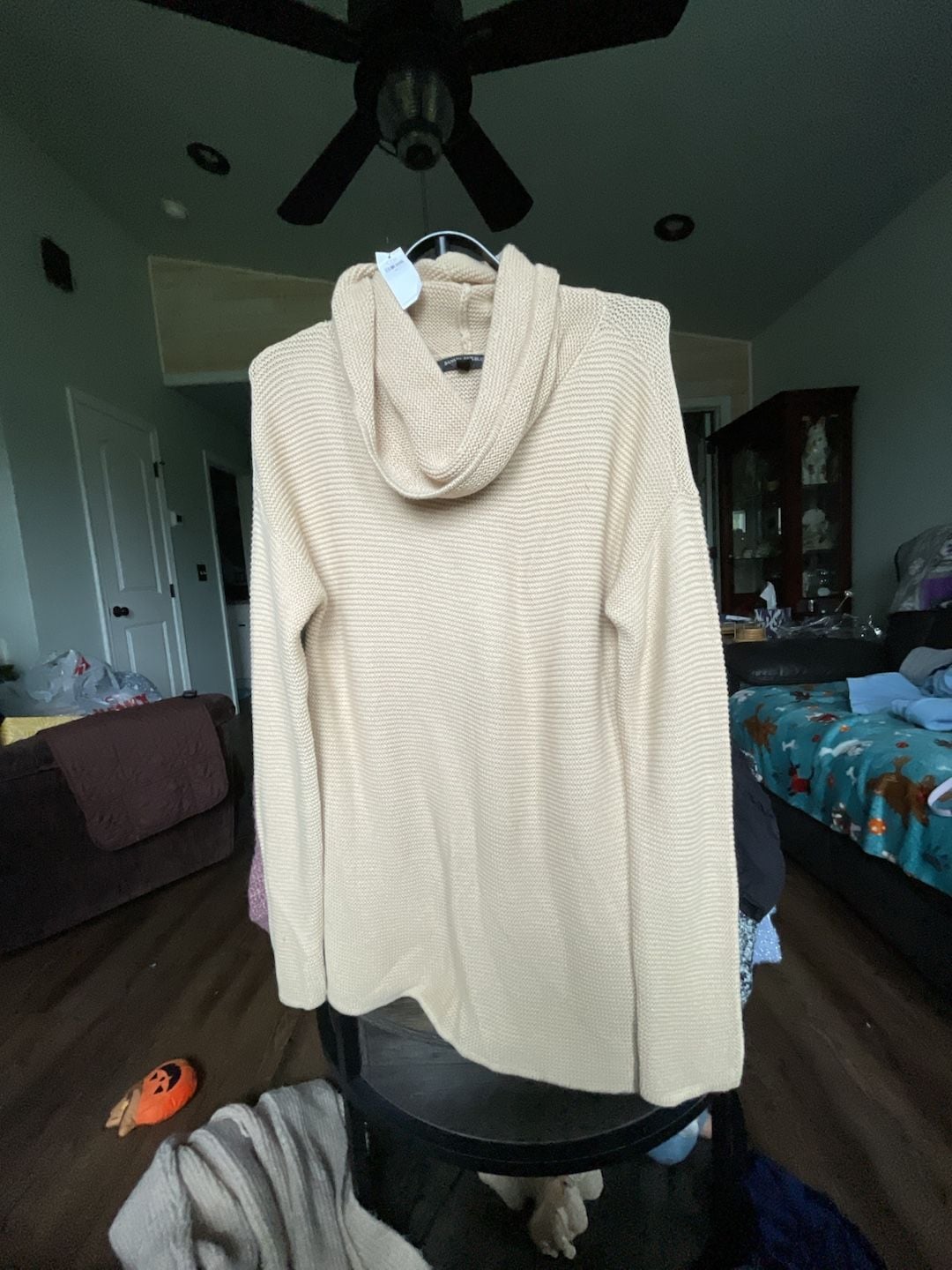 Banana Republic Cowl Neck Sweater Size M Beige Knit 2