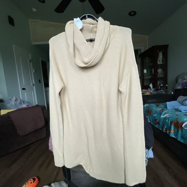 Banana Republic Cowl Neck Sweater Size M Beige Knit