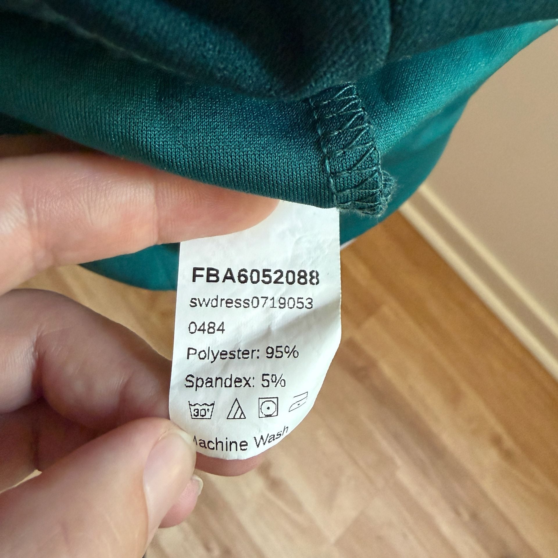 Amazon Bodycon Dress Size M Green Ruched Asymmetrical Wrap 5