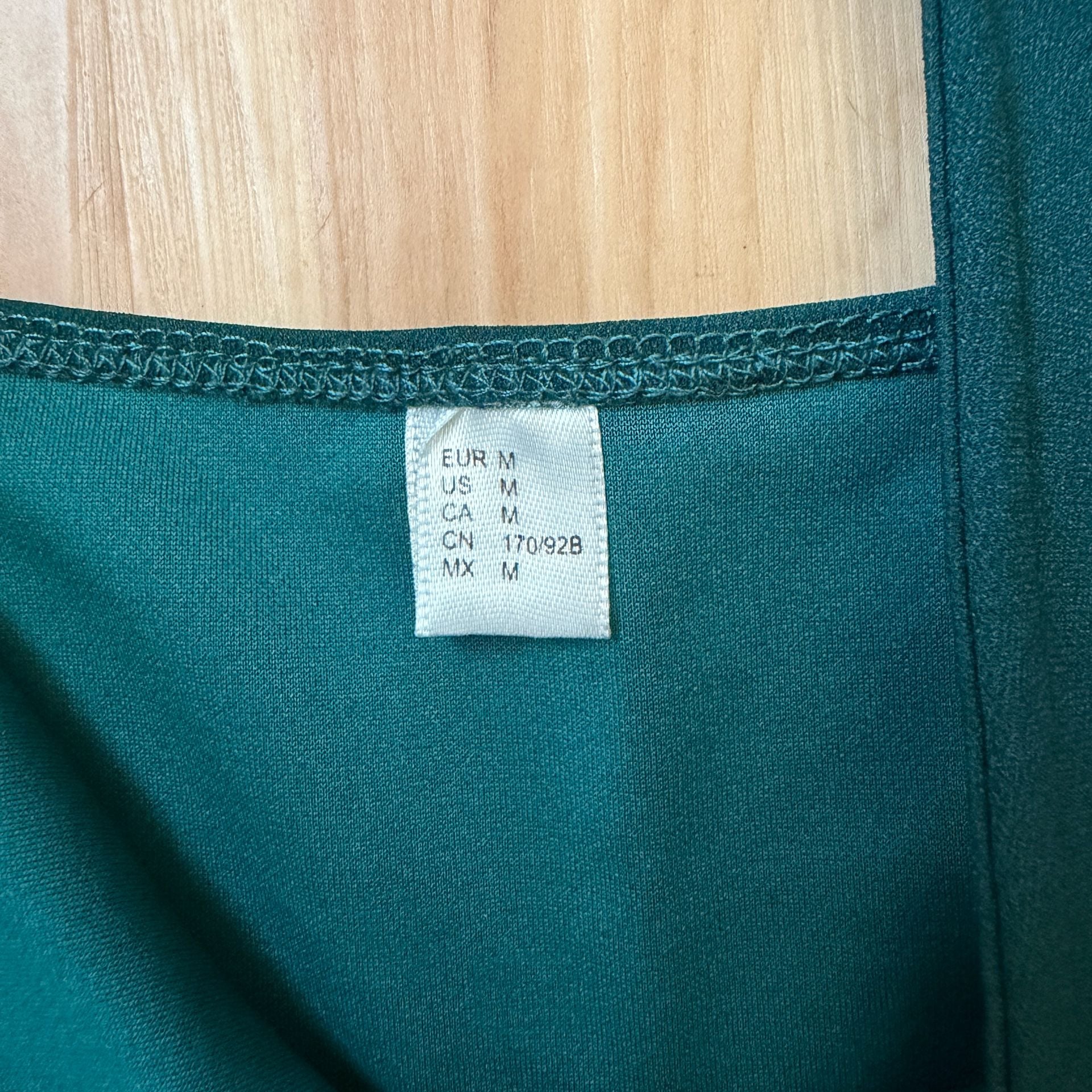 Amazon Bodycon Dress Size M Green Ruched Asymmetrical Wrap 6