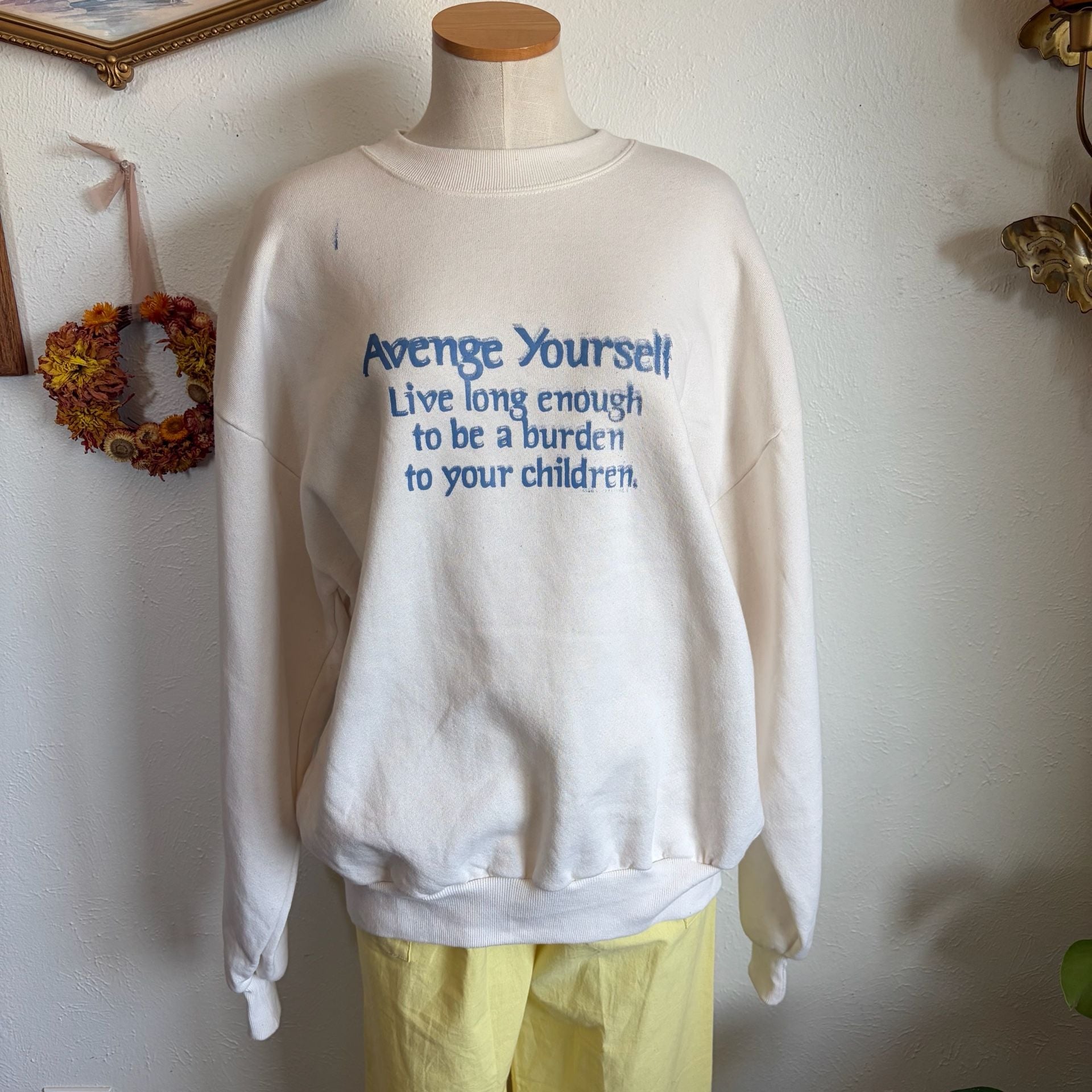 Funny Vintage Graphic Sweatshirt Size XL White 3
