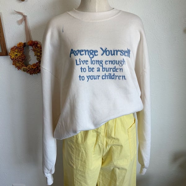 Funny Vintage Graphic Sweatshirt Size XL White