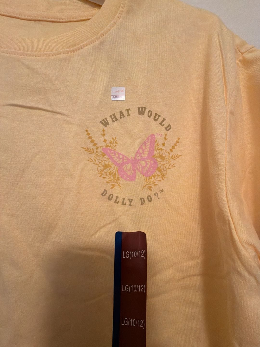 Dolly Parton What Would Dolly Do T-Shirt Size LG (10/12) Yellow 4