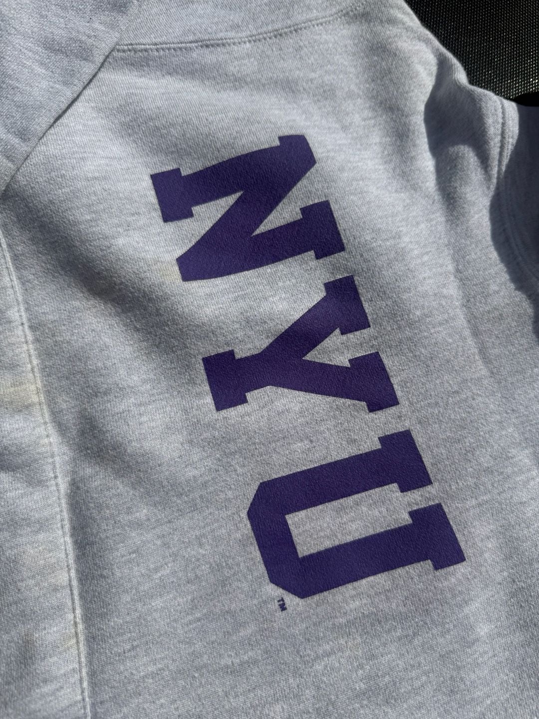 Champion Reverse Weave NYU Hoodie Size S Gray 3