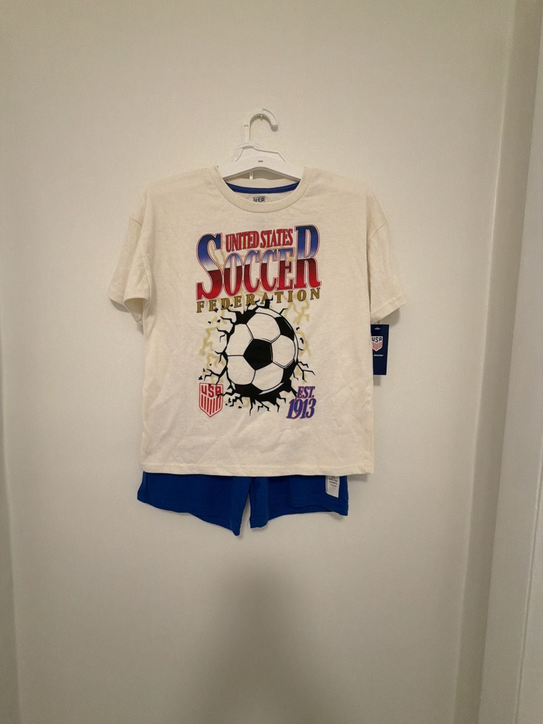 US Soccer T-Shirt & Cat & Jack Shorts Size M (8) Outfit Set New 1