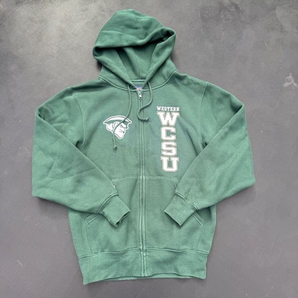 JanSport Western Connecticut State University Zip Hoodie Size S Green