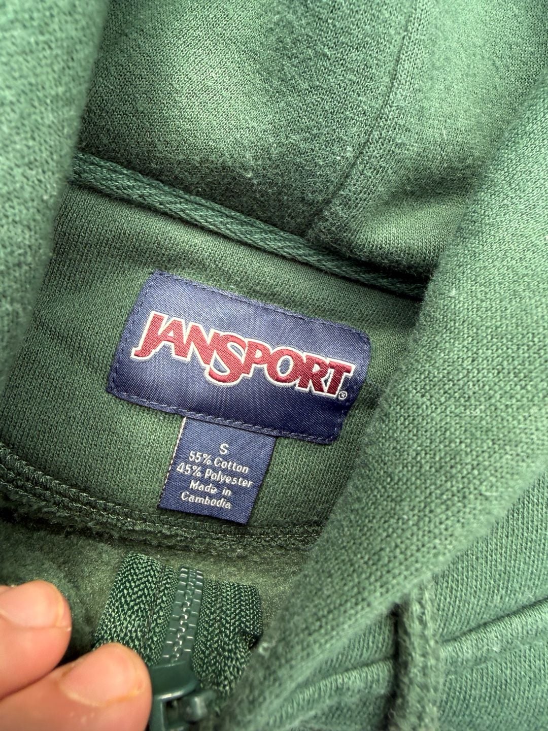JanSport Western Connecticut State University Zip Hoodie Size S Green 4