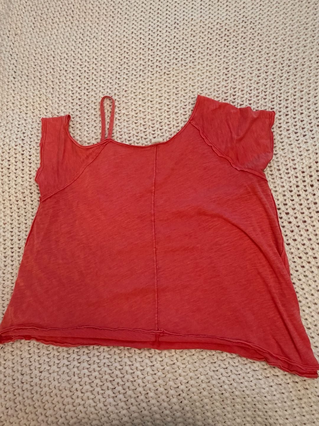We The Free Cold Shoulder Top Size XS Red Asymmetric Strap 4