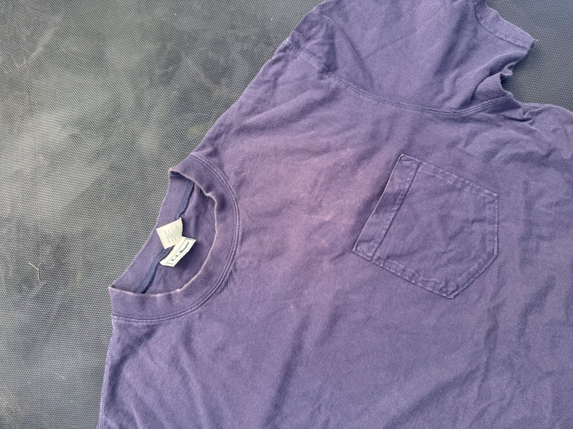 L.L.Bean Pocket T-Shirt Size Large Regular Purple Cotton 3