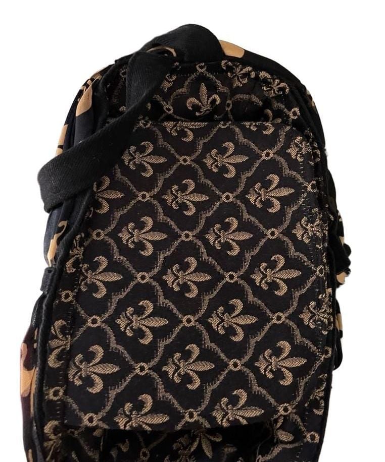 New Orleans Saints Team Fan Tote Bag Black Velvet Denim Upcycled Handmade NWOT 9