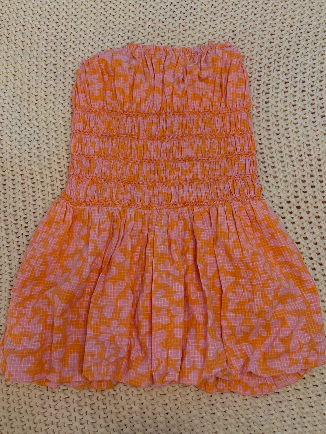 Free People Sweet Annie Mini Dress Pink Orange Floral 2