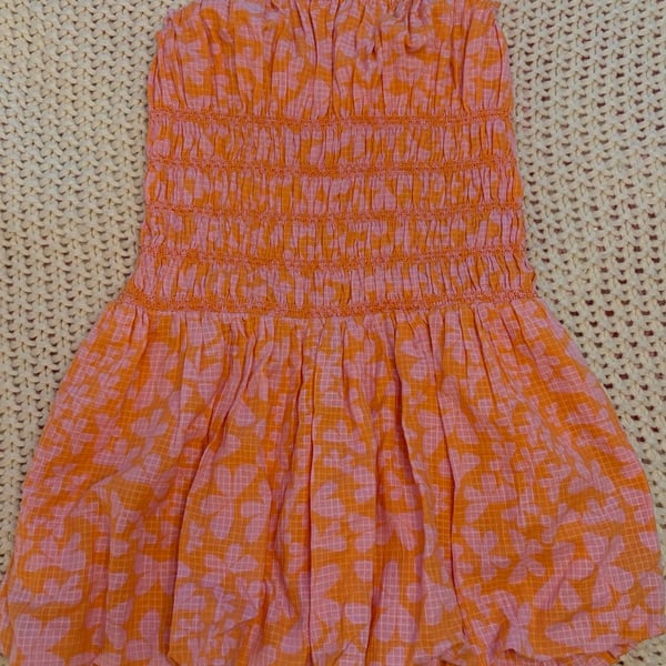 Free People Sweet Annie Mini Dress Pink Orange Floral