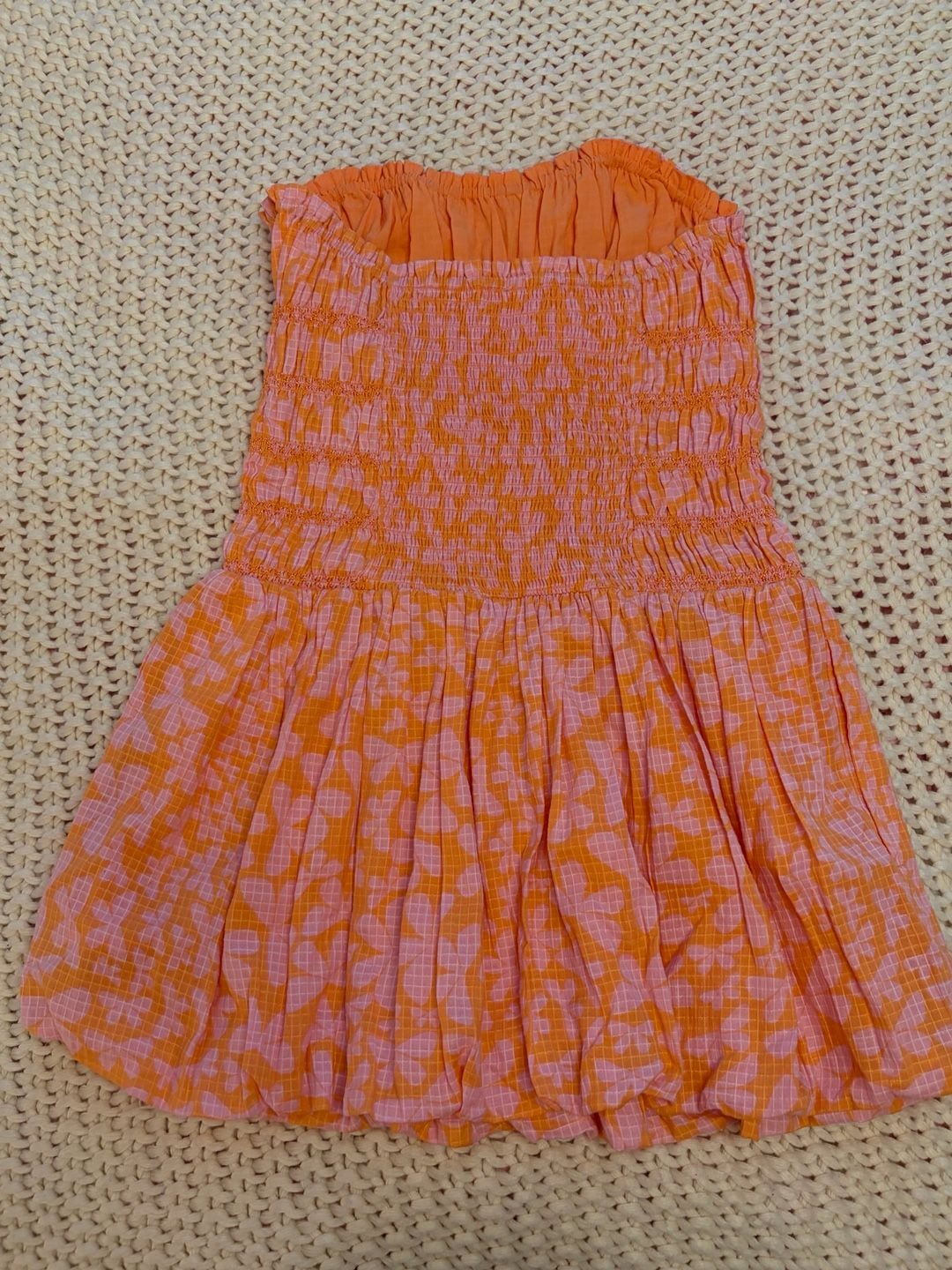 Free People Sweet Annie Mini Dress Pink Orange Floral 4