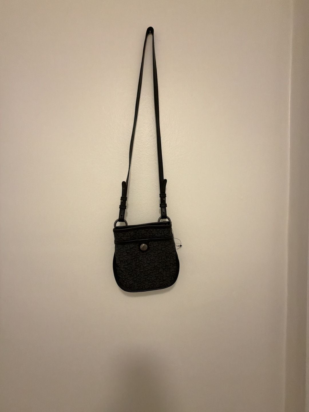 DKNY Logo Crossbody Bag Black Grey Monogram 2