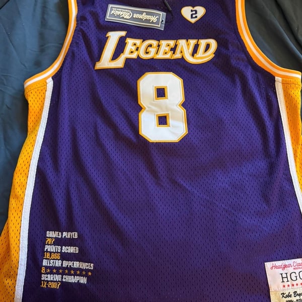 Headgear Classics Kobe Bryant Mamba Legend Jersey Size XL Purple NWT