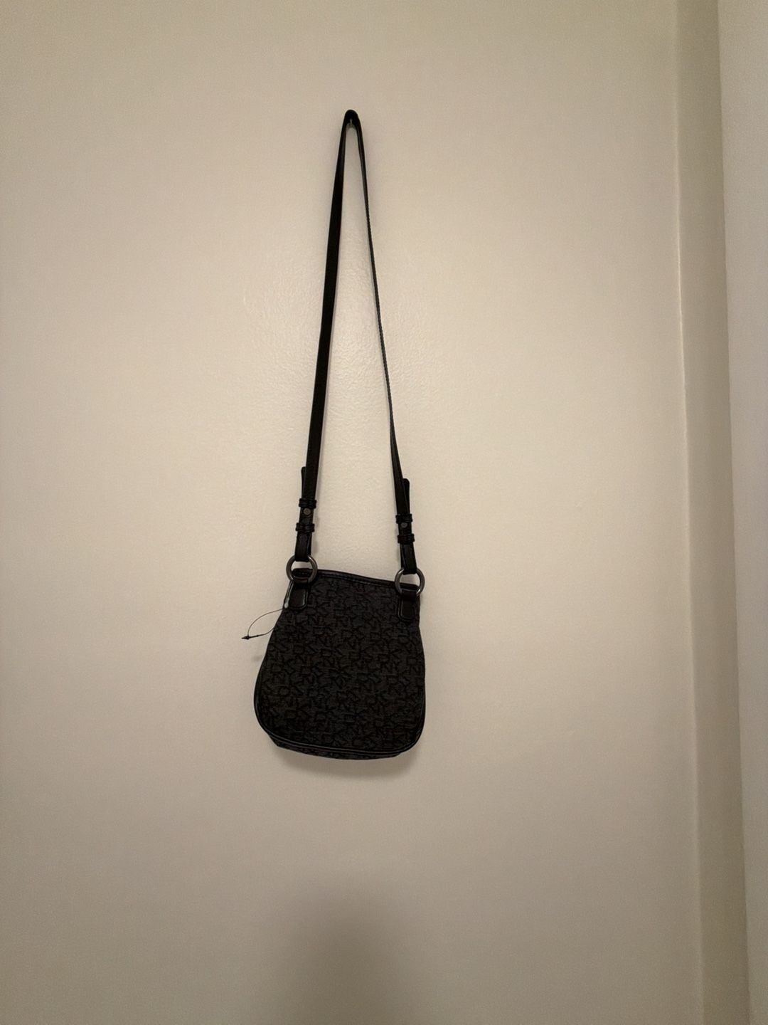 DKNY Logo Crossbody Bag Black Grey Monogram 5