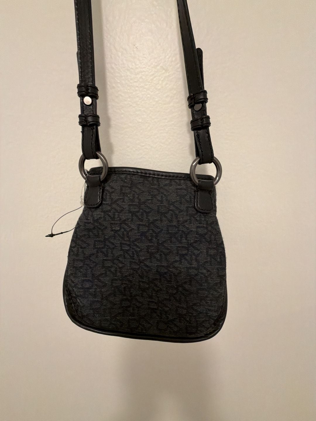 DKNY Logo Crossbody Bag Black Grey Monogram 6