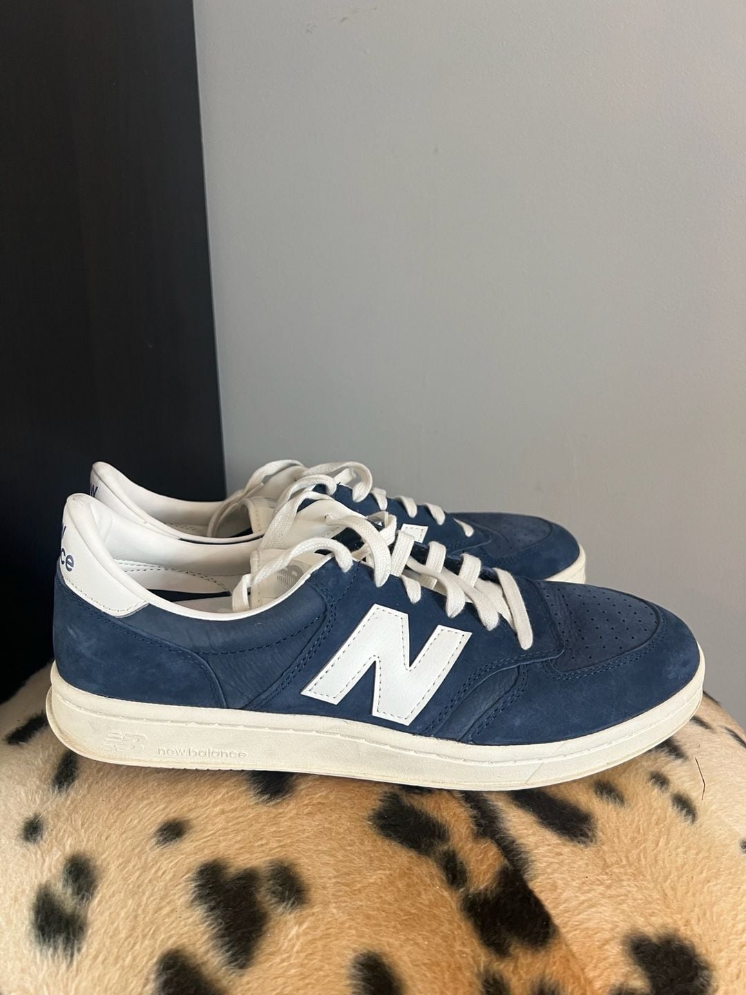 New Balance T500 Size 12 Navy White Suede Sneakers 10