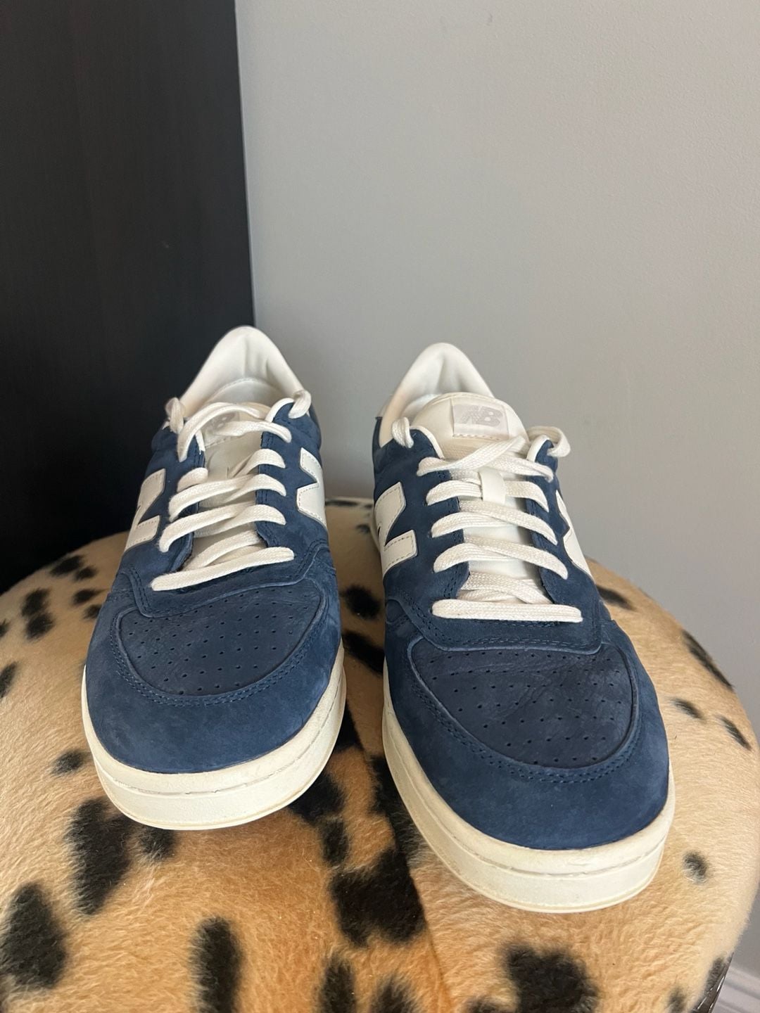 New Balance T500 Size 12 Navy White Suede Sneakers 11