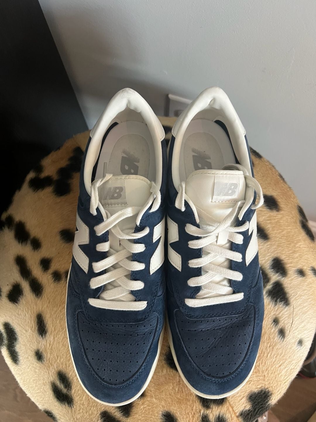 New Balance T500 Size 12 Navy White Suede Sneakers 12