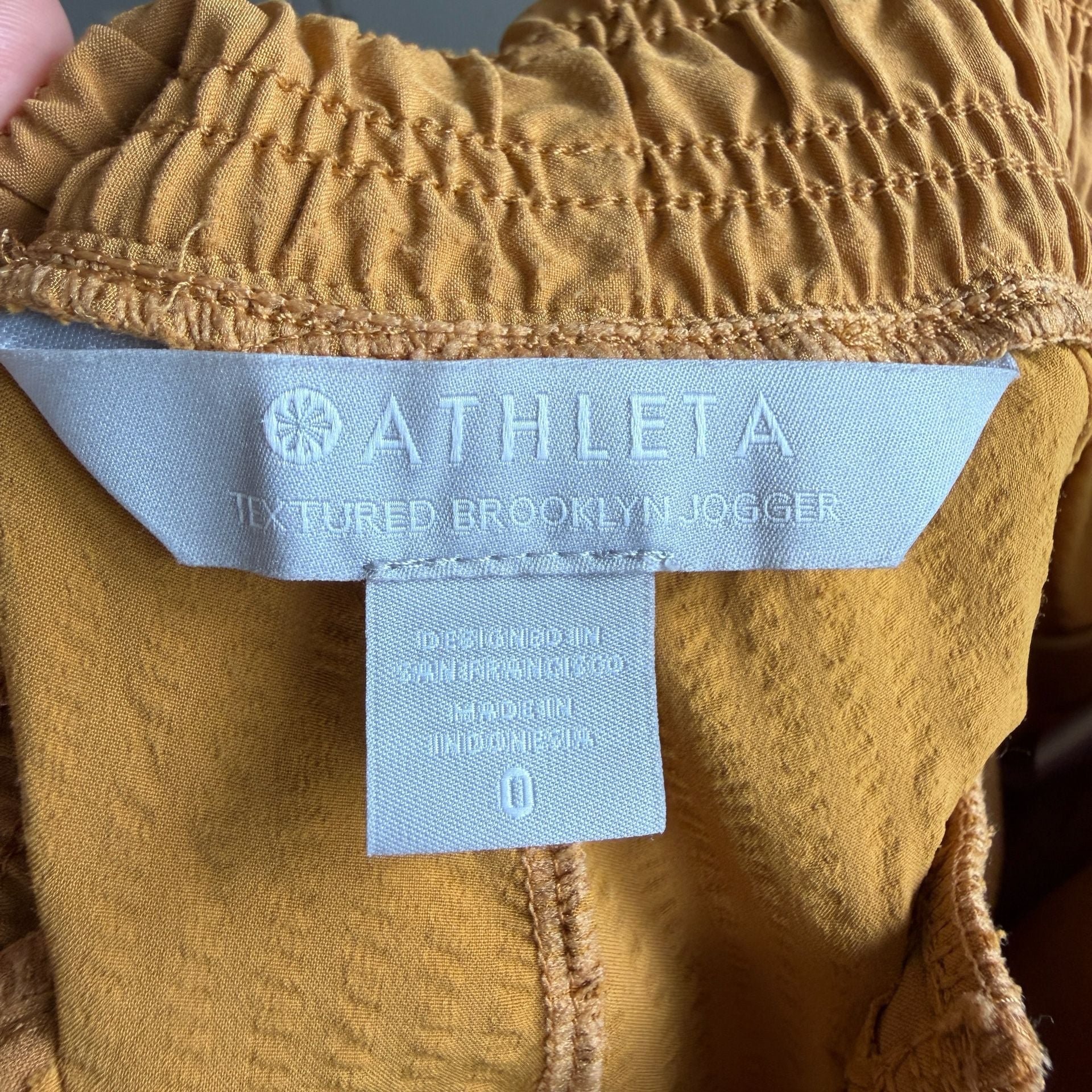 Athleta Textured Brooklyn Joggers Mustard Yellow 6